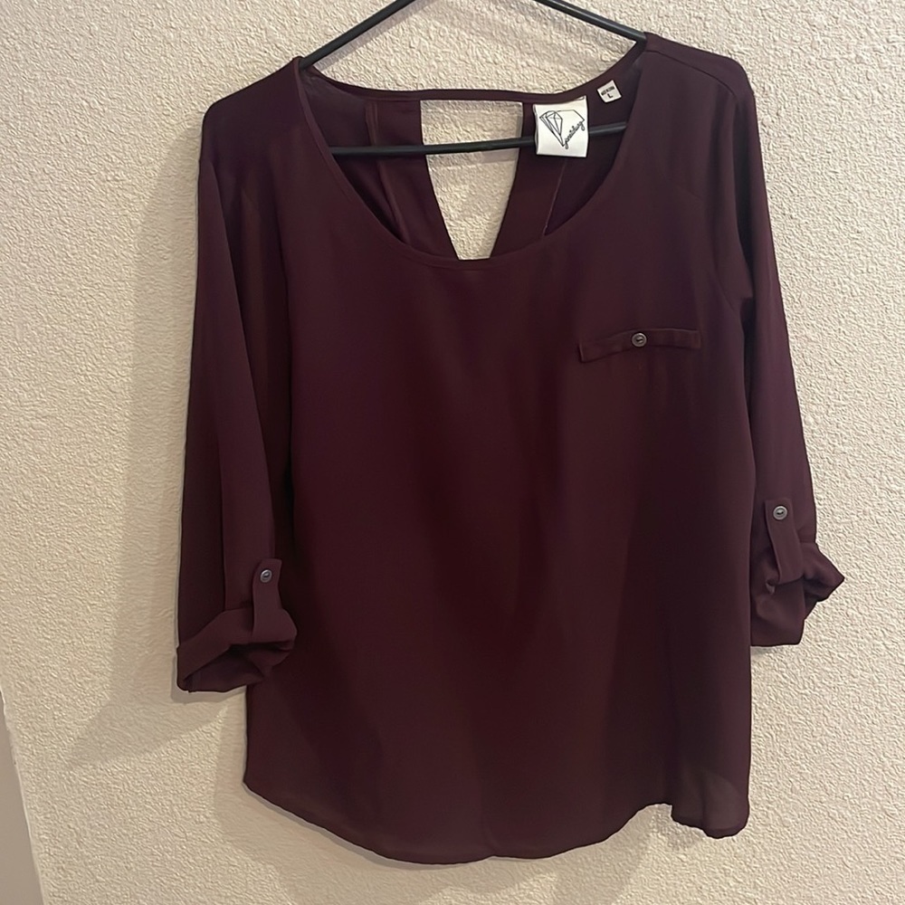 WOMENS PURPLE BLOUSE SIZE LARGE​​​​​​ - Picture 3 of 9